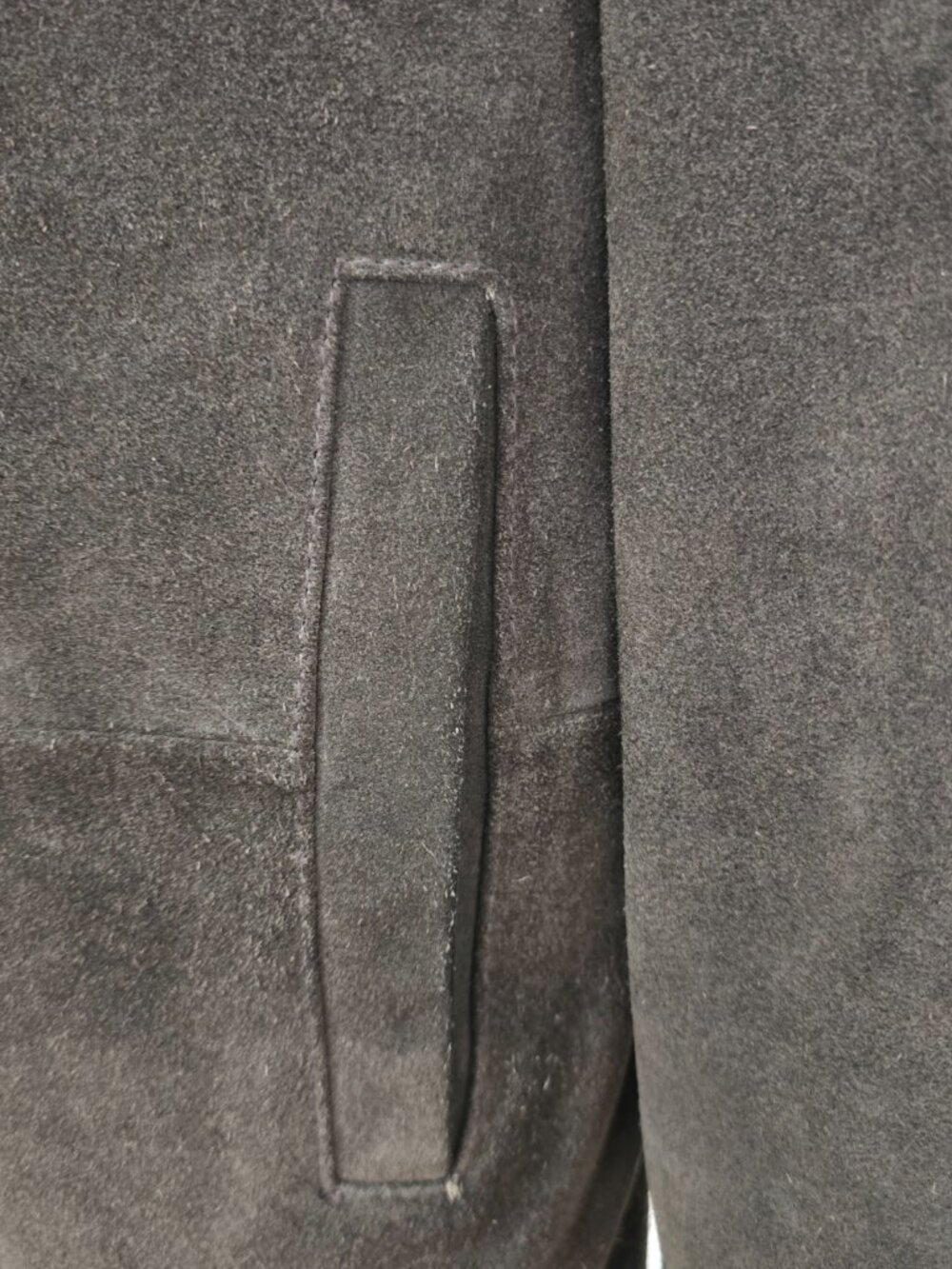 Joseph Abbound Outerwear Men's Heavy Suede Leather Jacket Zip Dark Brown Large - Picture 3 of 13